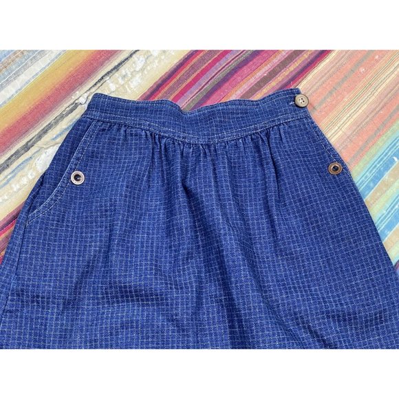 Vtg Bryan & Co Girls Plaid Denim Jean Skit Cotton Made in USA Buttons Sz 12 - Picture 3 of 8